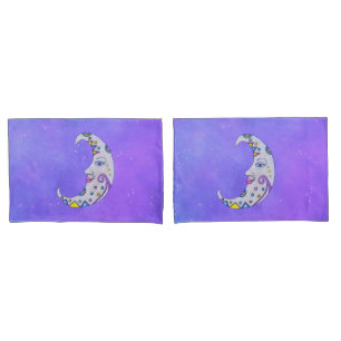 Housse D'oreillers Fun Crescent Moon Avec Visage Marques Festives Cie