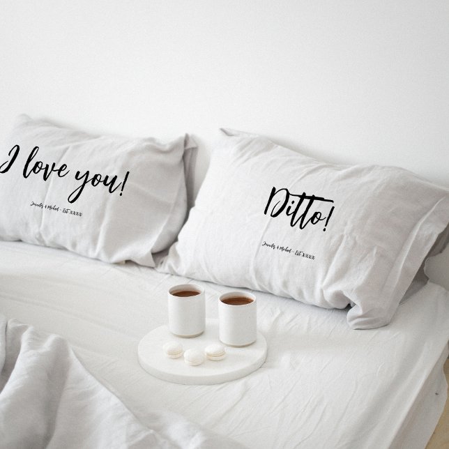Housse D'oreillers Fun Personalized Typography Couples Pillow case (Créateur téléchargé)