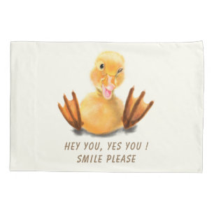 Housse D'oreillers Funny Duck Coussin Coque sourire - Texte personnal