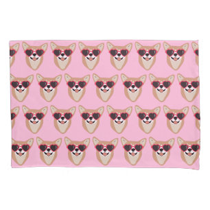 Housse D'oreillers Funny Pembroke Welsh Corgi Motif rose