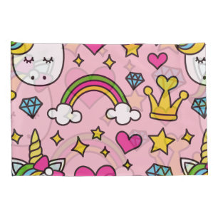 Housse D'oreillers Funny Unicorn Motif rose Magique Cheval mignon