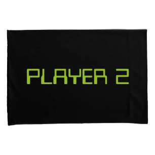 Housse D'oreillers Gamer Couple. Joueur 1 Joueur 2