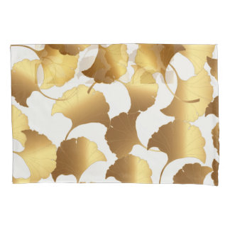 Housse D'oreillers Ginkgo Gold : Design Vintage de luxe.