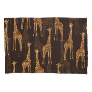 Housse D'oreillers Giraffes Dark : Vintage Abstrait sans joint.