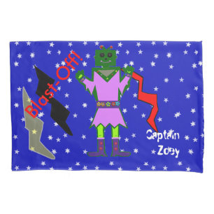 Housse D'oreillers Girl Robot Spaceshies Enfants Standard