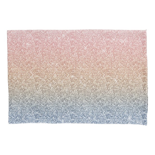 Housse D'oreillers Girly Blush Rose Gold Blue ombre (devant-gauche)