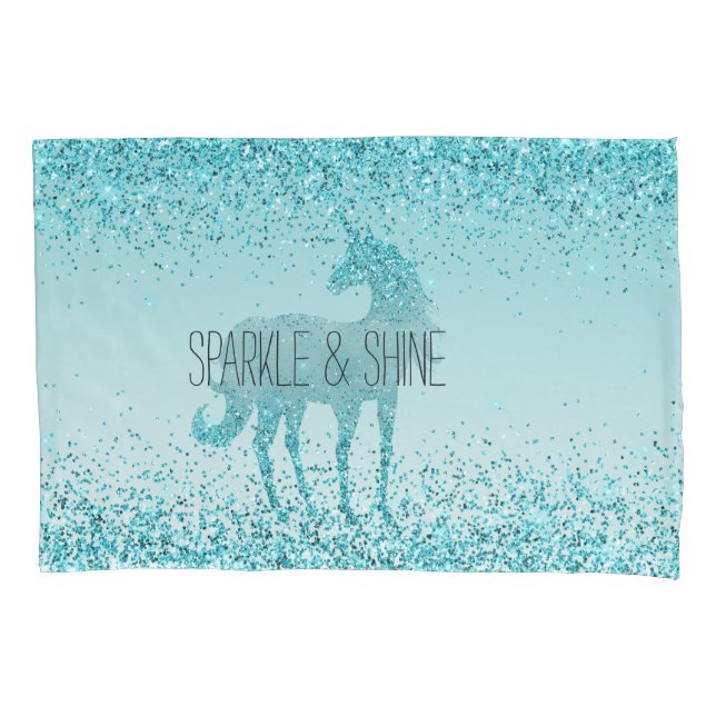 Housse D'oreillers Girly Glitz Aqua Turquoise Parties scintillant Uni (devant)
