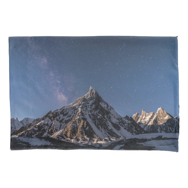 Housse D'oreillers Glace et neige | Voie Lactée Glacier Baltoro, Paki (devant)