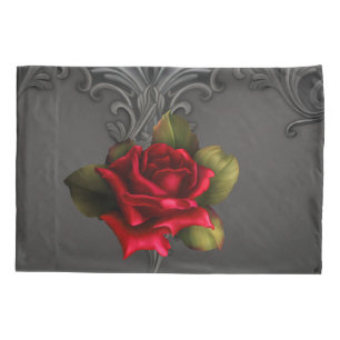 Housse D'oreillers Glamour gothique Rouge Rose Noir Glam ornemental
