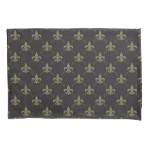 Gold Fleur De Lis Pattern noir luxueux