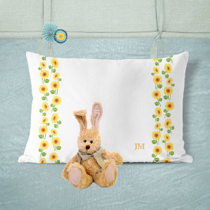 Housse D'oreillers Grand-mère joli tournesol personnalisé monogramme 