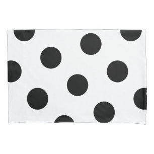 Housse D'oreillers Grand Motif noir Polka - Couleur blanche personnal