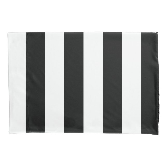 Housse D'oreillers Grandes bandes noires et blanches (devant)