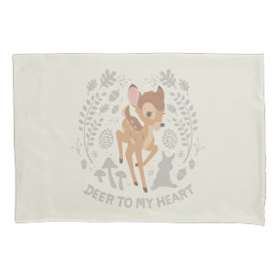 Housse D'oreillers Graphique de la forêt de Bambi "Deer To My Heart"