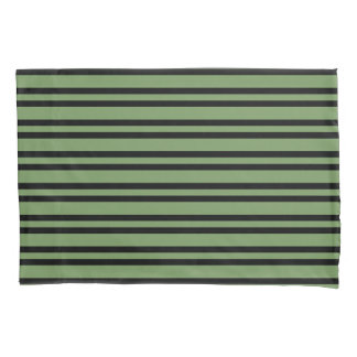 Housse D'oreillers Green Black Stripes Pattern