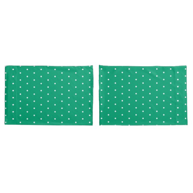 Housse D'oreillers Green Blue with White Dots Standard (Dos-Set)