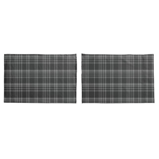Housse D'oreillers Grey Tartan écossais Motif (Dos-Set)