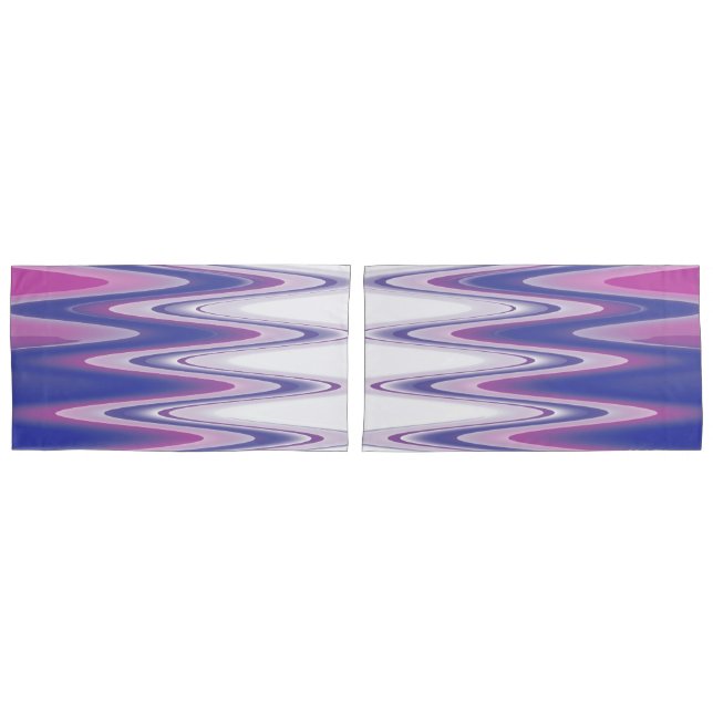 Housse D'oreillers gris bleu Fuchsia (devant-Set)