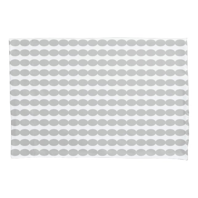 Housse D'oreillers Gris Gris perle géométrique Motif blanc personnali (devant)