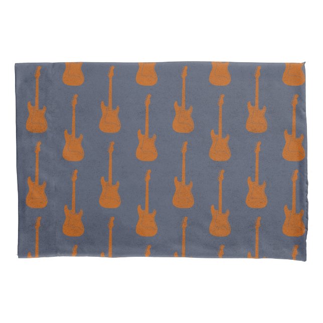 Housse D'oreillers Grungy Classic Electric Guitar Polkadot blueorange (devant-gauche)