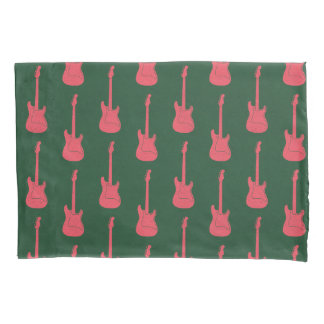 Housse D'oreillers Grungy Classic Electric Guitar Polkadot pink green
