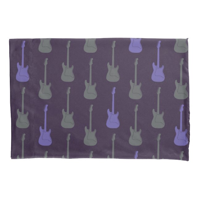 Housse D'oreillers Grungy Classic Electric Guitar Polkadot purplegrey (devant-gauche)