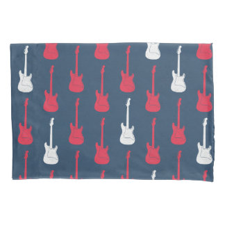 Housse D'oreillers Grungy Classic Electric Guitar Polkadot red blue