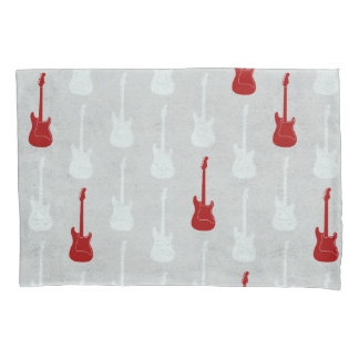 Housse D'oreillers Grungy Classic Electric Guitar Polkadot white red