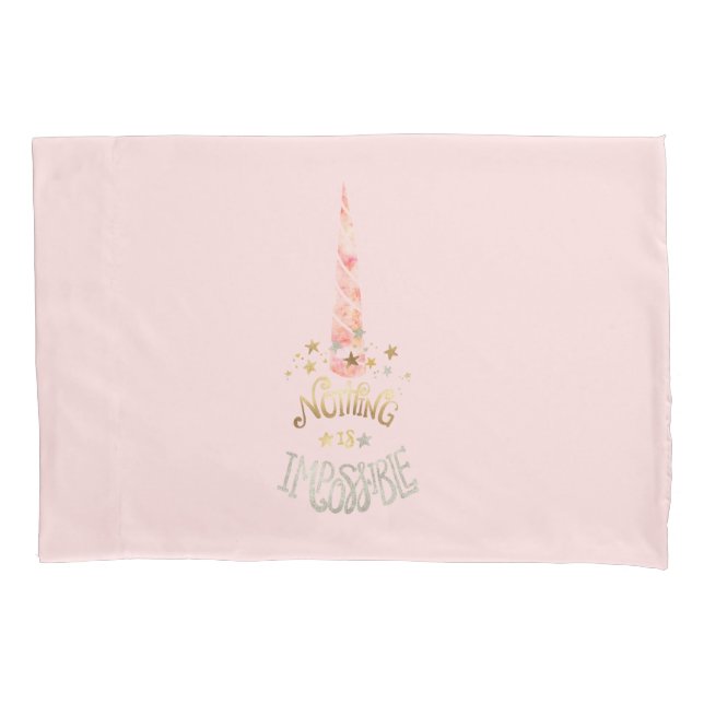 Housse D'oreillers Guillemet inspirant de Unicorne rose (devant)