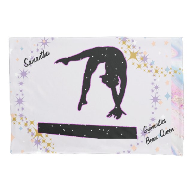 Housse D'oreillers Gymnastique Beam Queen Parties scintillant aquarel (devant)