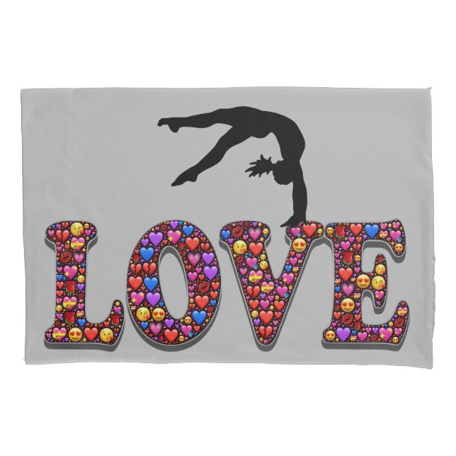 Housse D'oreillers Gymnastique Emoji Love Pillowcase (devant)