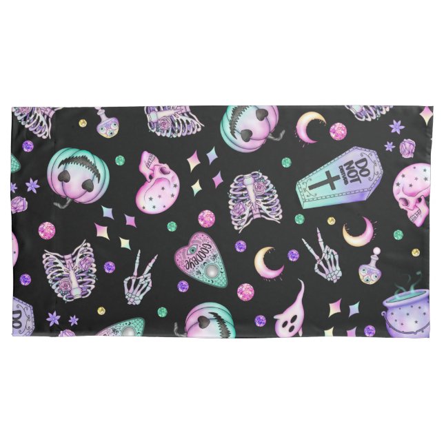 Housse D'oreillers Halloween pastel gothique apothecaire et cimetière (devant-gauche)