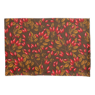 Housse D'oreillers hanches roses, brune et rouge