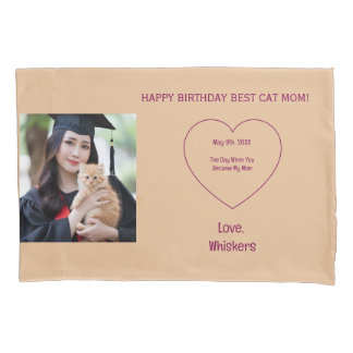 Housse D'oreillers Happy Birthday Photos Cat Mom Graduated