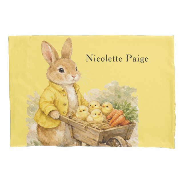 Housse D'oreillers Happy Easter Bunny Rabbit Baby Shower Gift (devant)