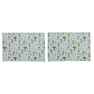 Housse D'oreillers Herbes Whimsical sur Mint Green