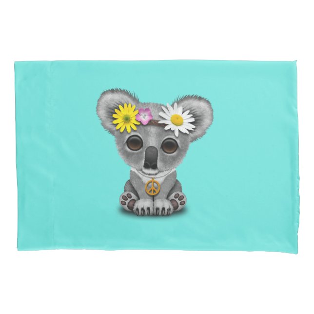 Housse D'oreillers Hippie mignonne de koala de bébé (devant)