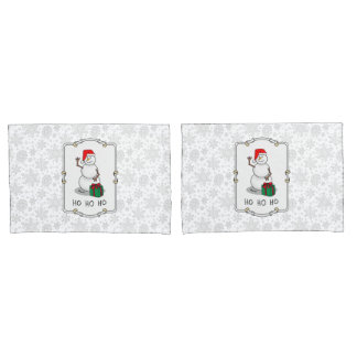 Housse D'oreillers Ho Ho Joyeux Noël Père Noël mignonne Snowman