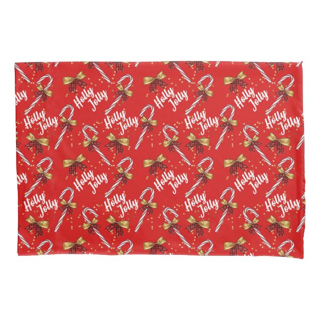 Housse D'oreillers Holly Jolly Sucre de canne Colosse de Noël (devant)