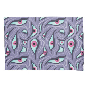 Housse D'oreillers Horreur psychédélique - Motif oculaire pourpre