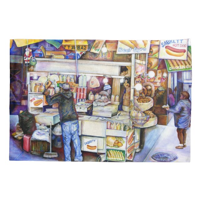 Housse D'oreillers Hot Dog God, New York City (Dos)