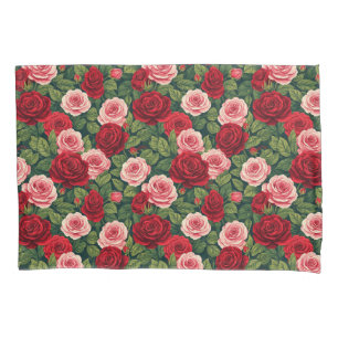 Housse D'oreillers Idée cadeau romantique Décoration florale Rose vib