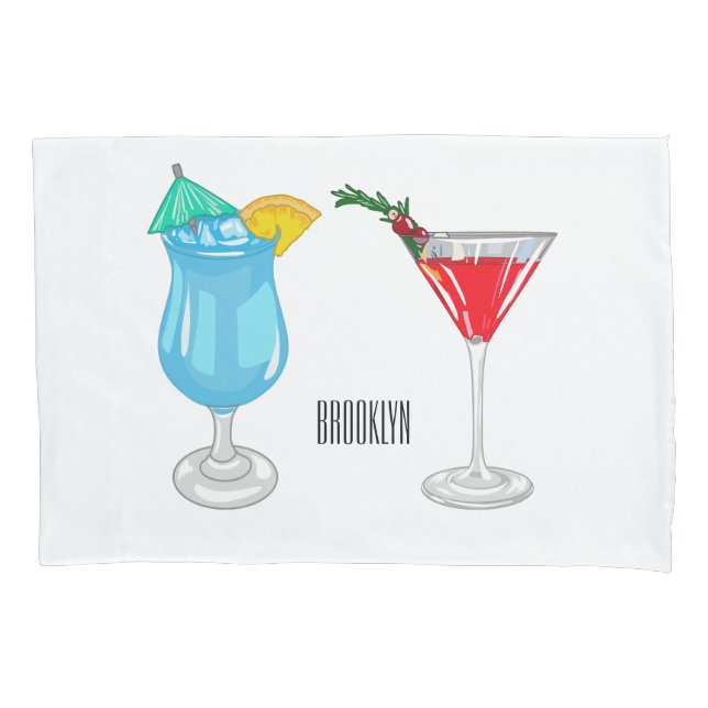 Housse D'oreillers Illustration de cocktail (devant)