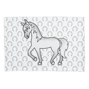 Housse D'oreillers Illustration de dessin animé mignon de cheval trot