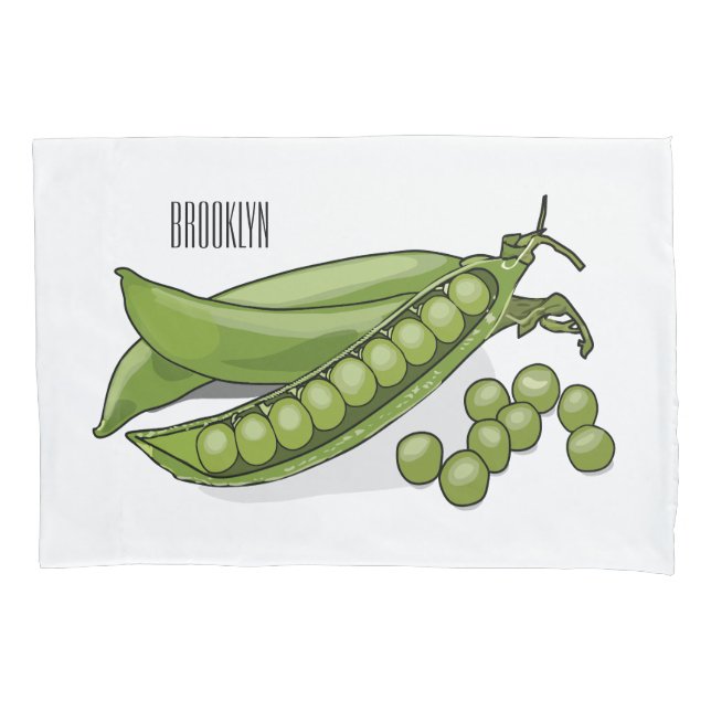 Housse D'oreillers Illustration de dessin de pois (devant)