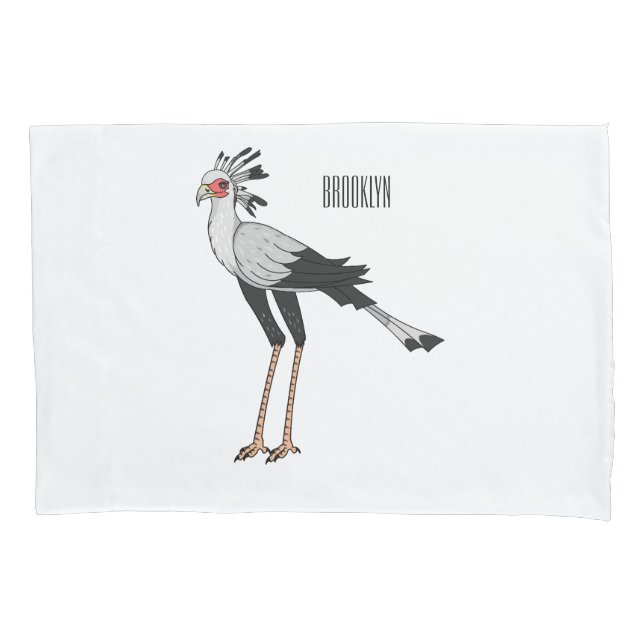 Housse D'oreillers Illustration de dessin du secrétaire pour oiseaux (devant)