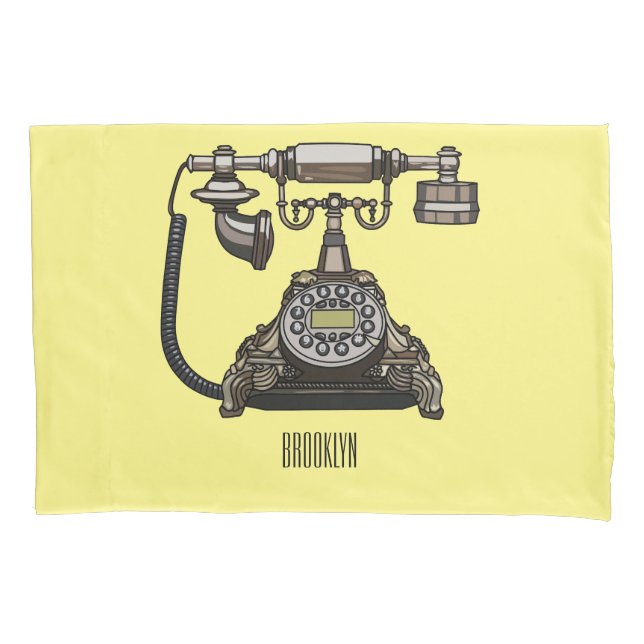 Housse D'oreillers Illustration de dessin téléphonique (devant)