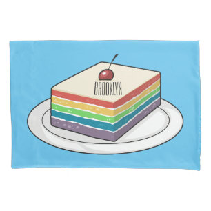 Housse D'oreillers Illustration de gâteau arc-en-ciel