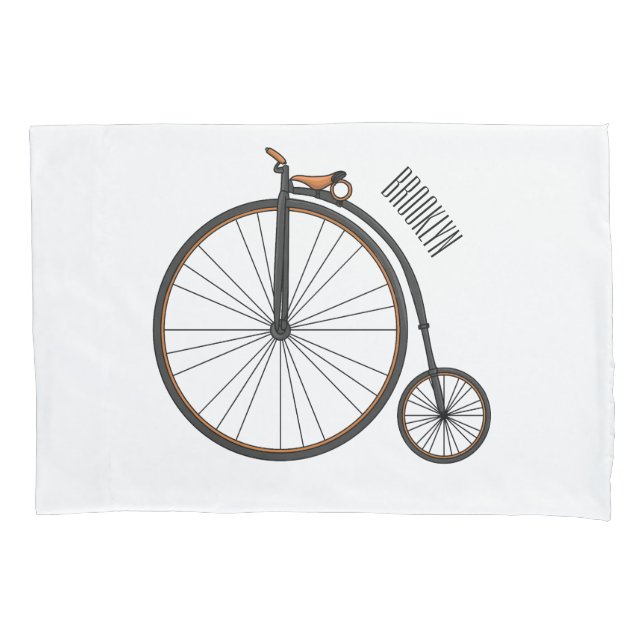 Housse D'oreillers Illustration de la bande dessinée de vélo à grande (devant)
