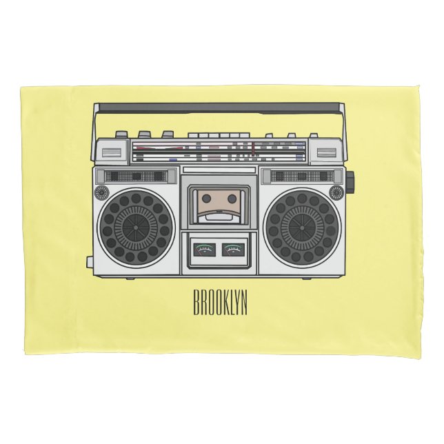 Housse D'oreillers Illustration de la bande dessinée radio (devant)